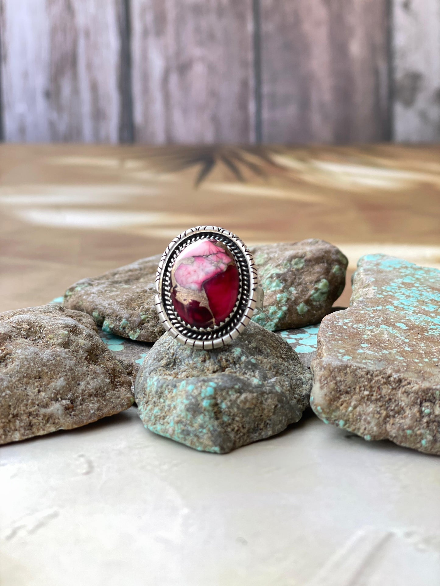 Beautiful Handmade Dahlia Rose And Sterling Silver Adjustable Oval Shape Ring