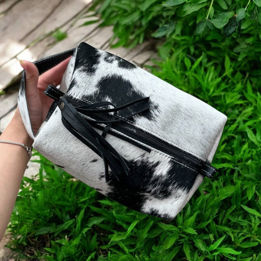 Cowhide toiletry bag
