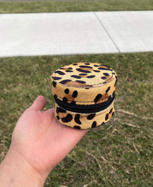 Mini Animal Print Cowhide Jewelry box