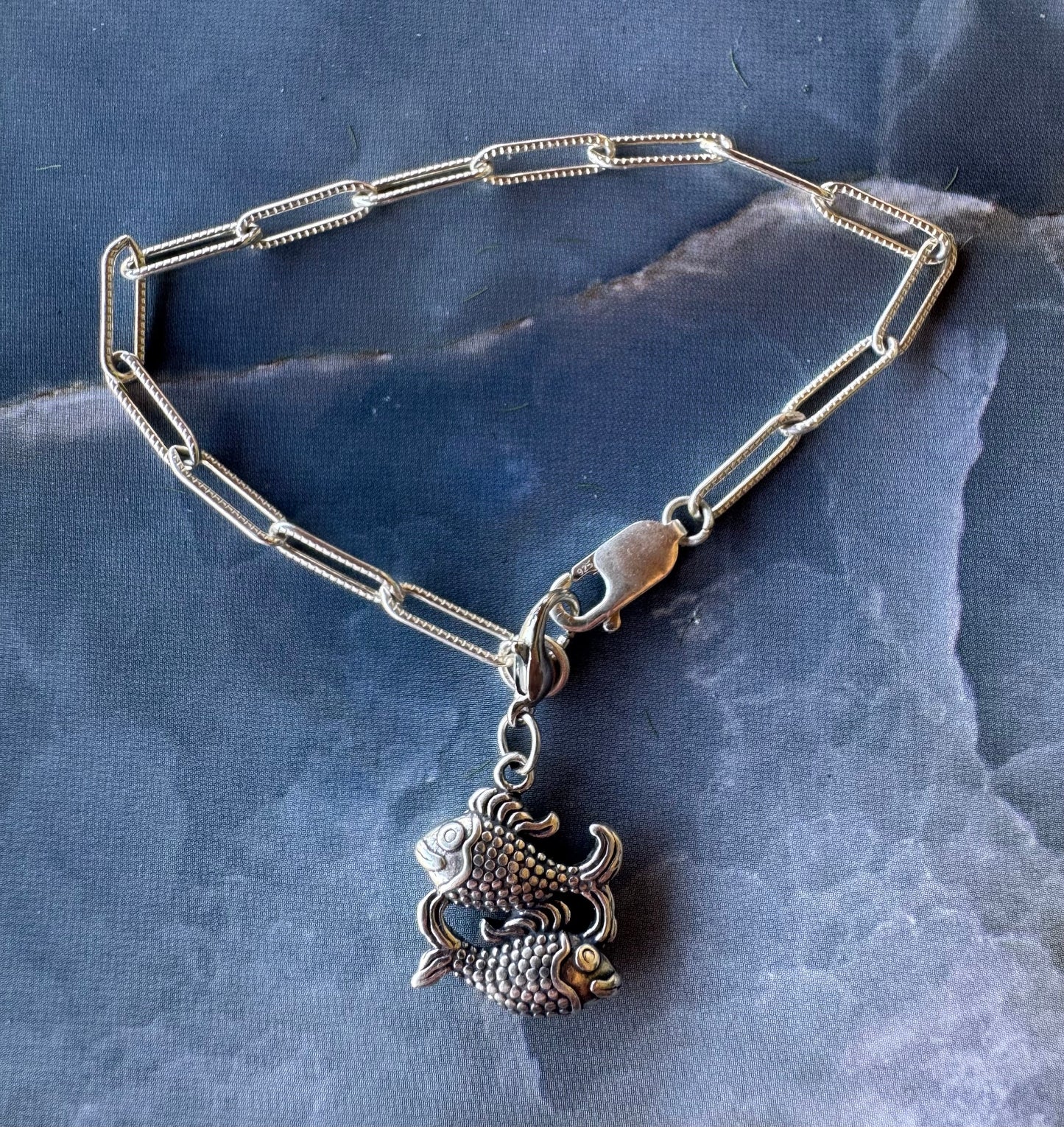 Handcrafted Sterling Silver Pisces/ 2 Fish Charm