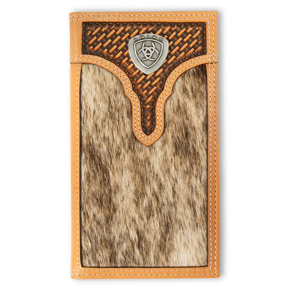 Ariat Brindle Calf Hair Basketweave - Men's Rodeo Wallet