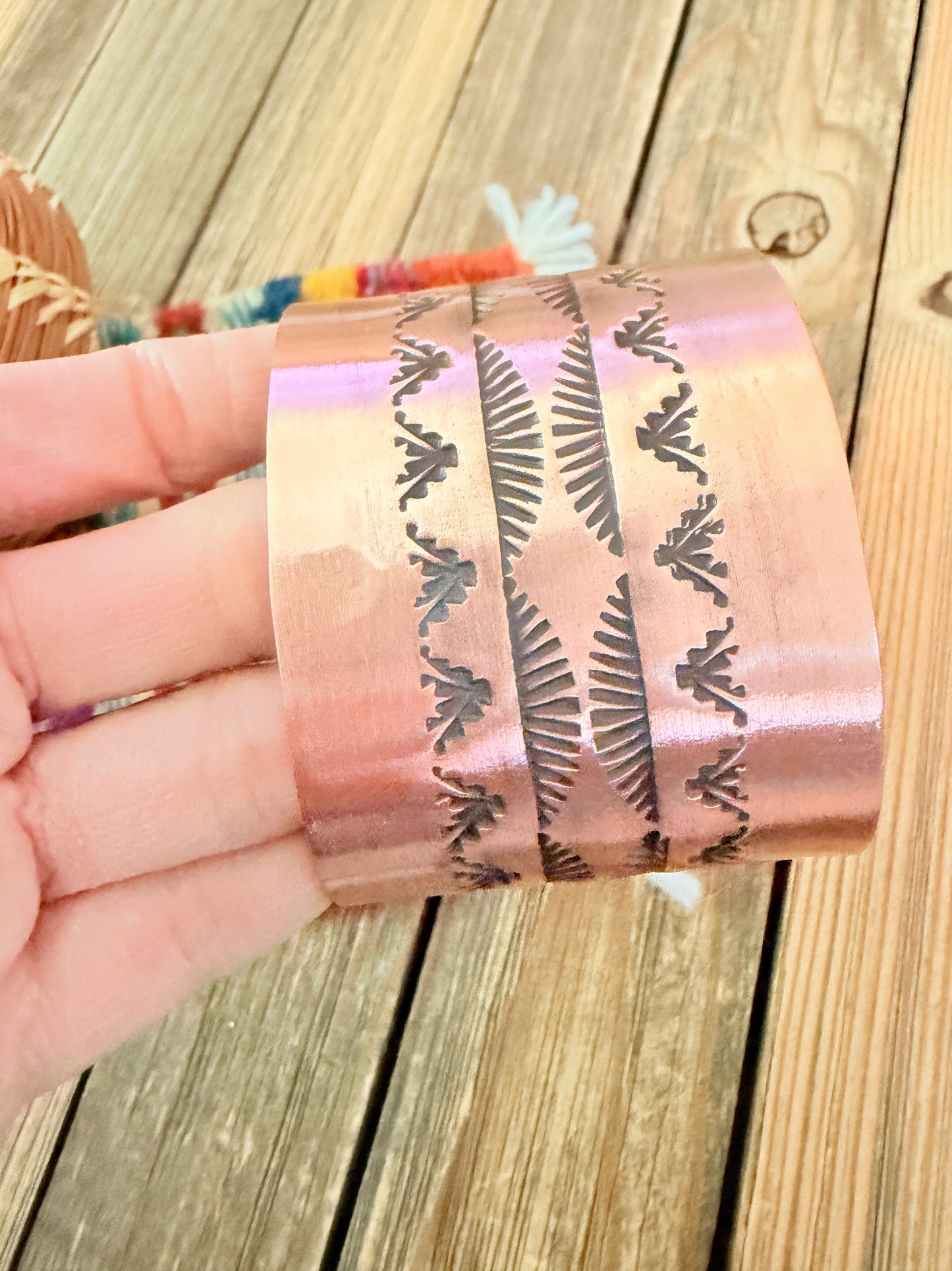 Handcrafted Copper Cuff Bracelet by Elvira Bill