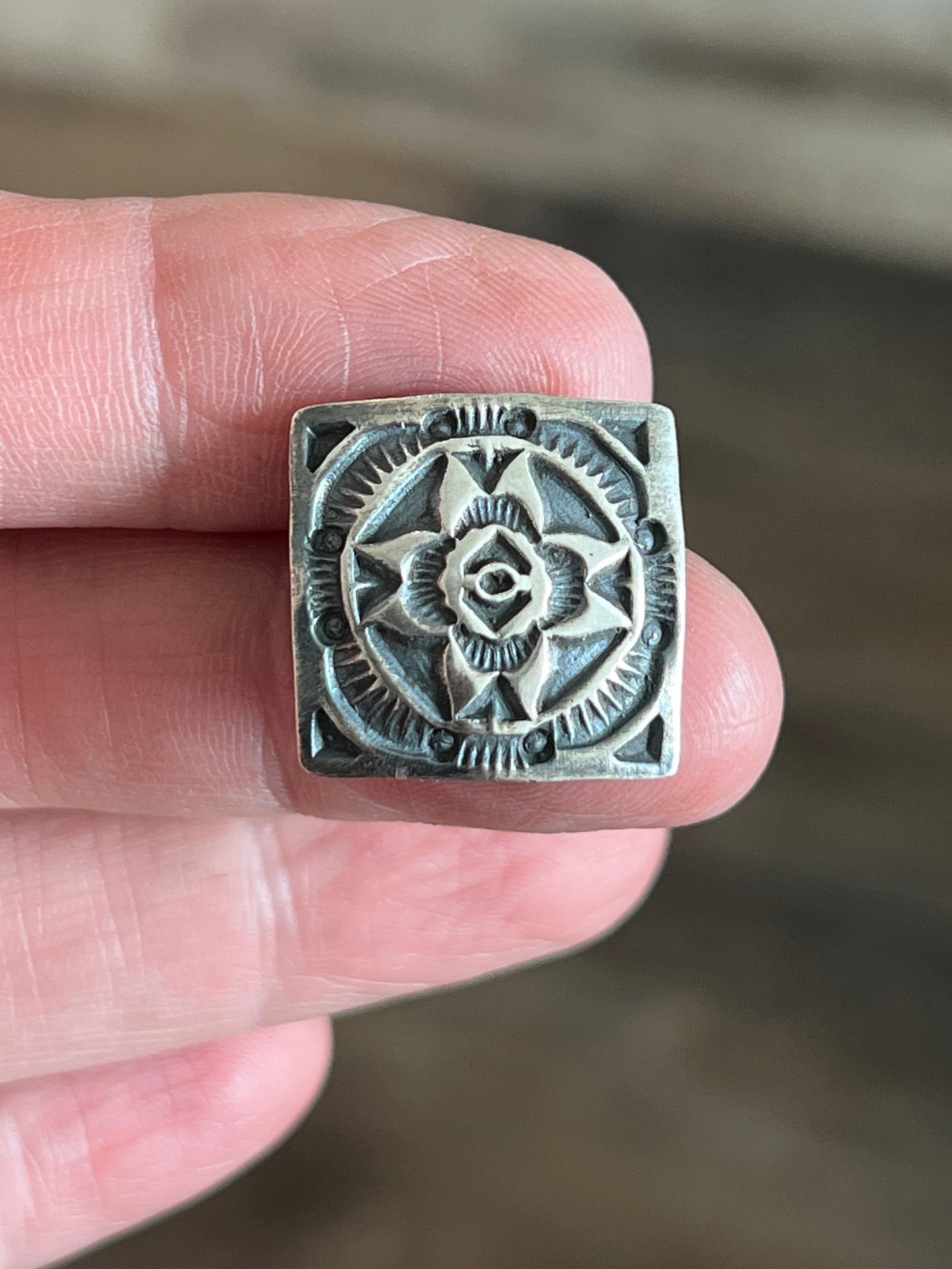 Sterling Silver Concho Slide, The Cactus Flower