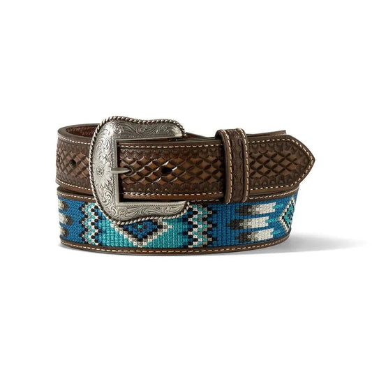 Ariat Southwestern Embroidered Sky- Mens Leather Belt (Closeout)