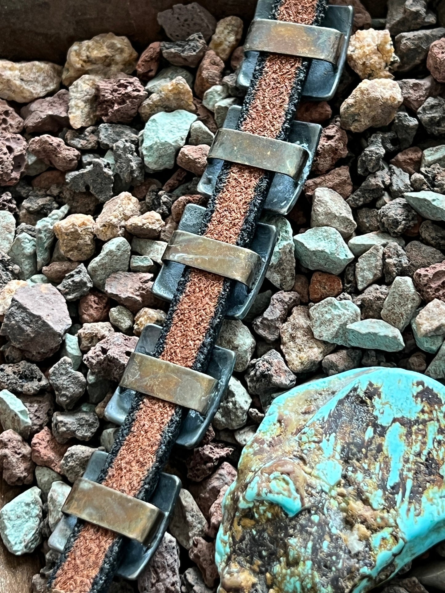 Sterling Silver Concho Slide, 4 Directions