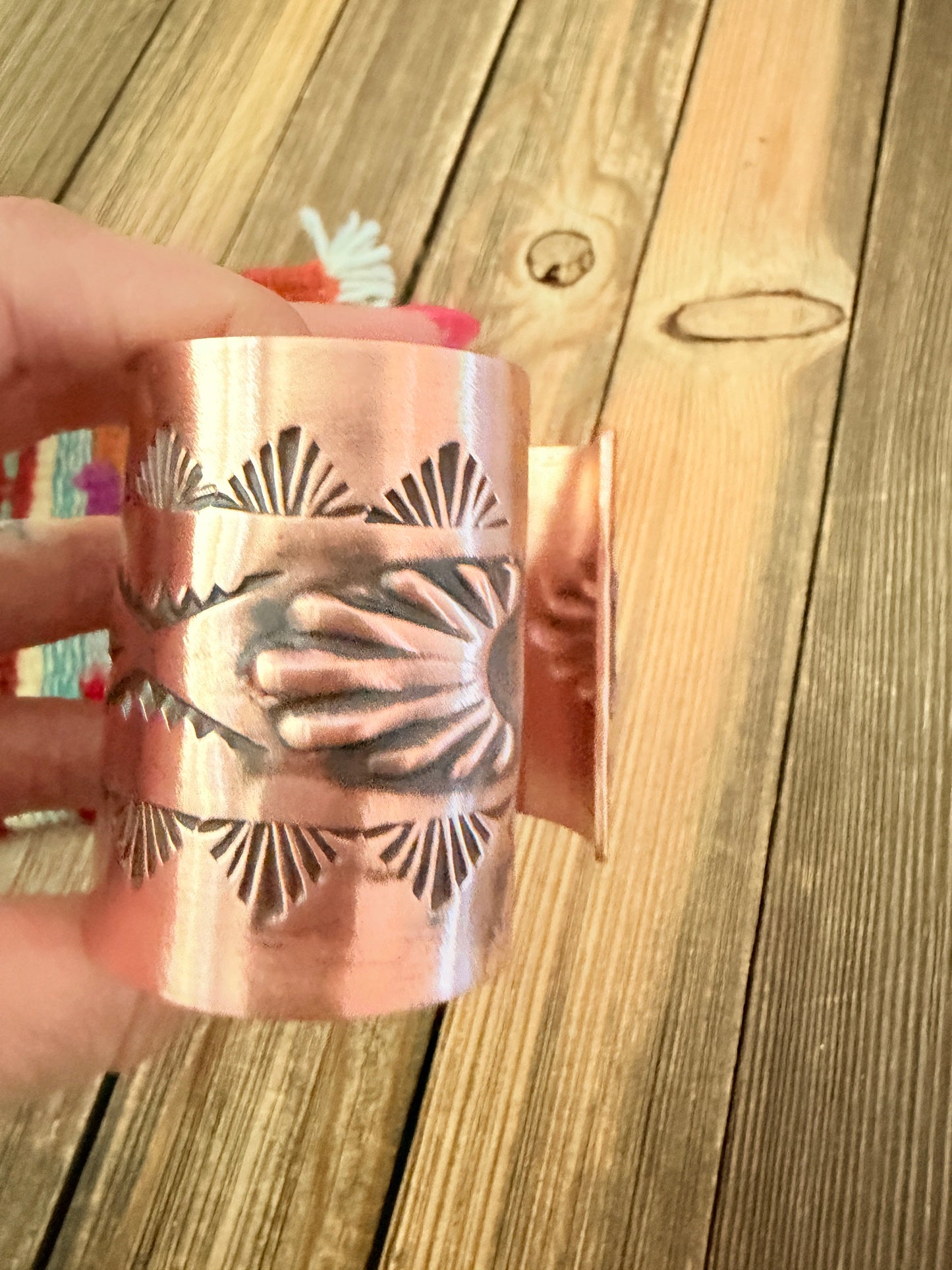 Handcrafted Copper Cuff Bracelet by Elvira Bill