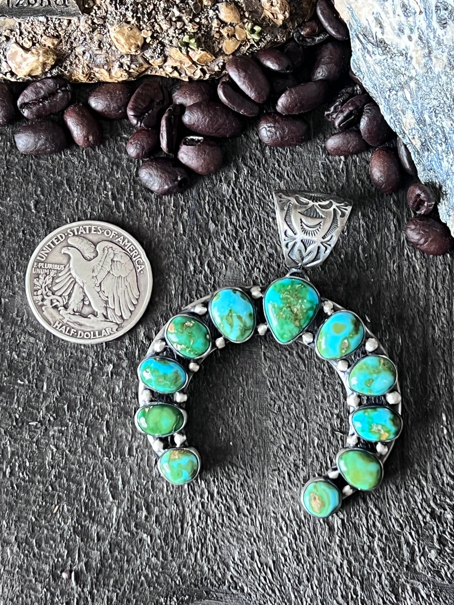 Diane Wylie Sterling Silver & Sonoran Mountain Turquoise Naja Pendant