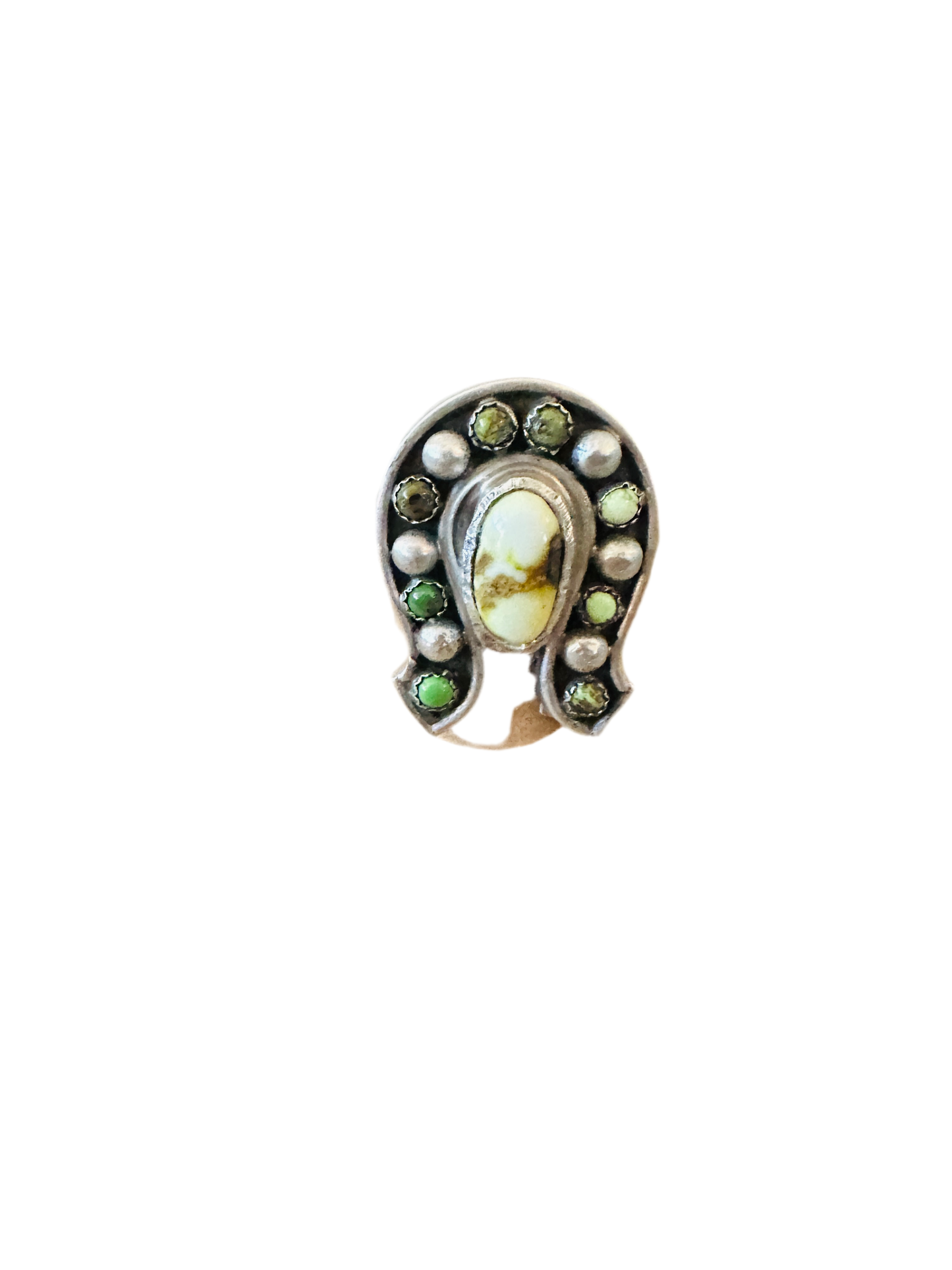 Handcrafted Sterling Silver & Turquoise Adjustable Horseshoe Ring