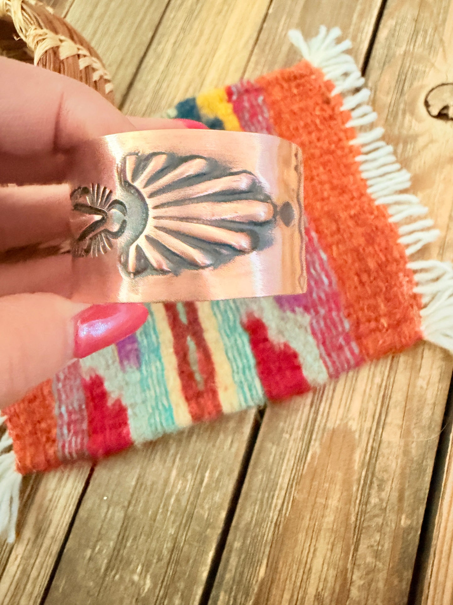 Handcrafted Copper Cuff Bracelet by Elvira Bill