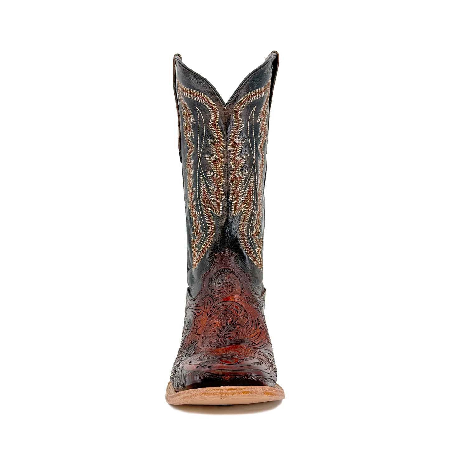Women's Bulldog Hand Tooled Boots - Old Leaf Cognac