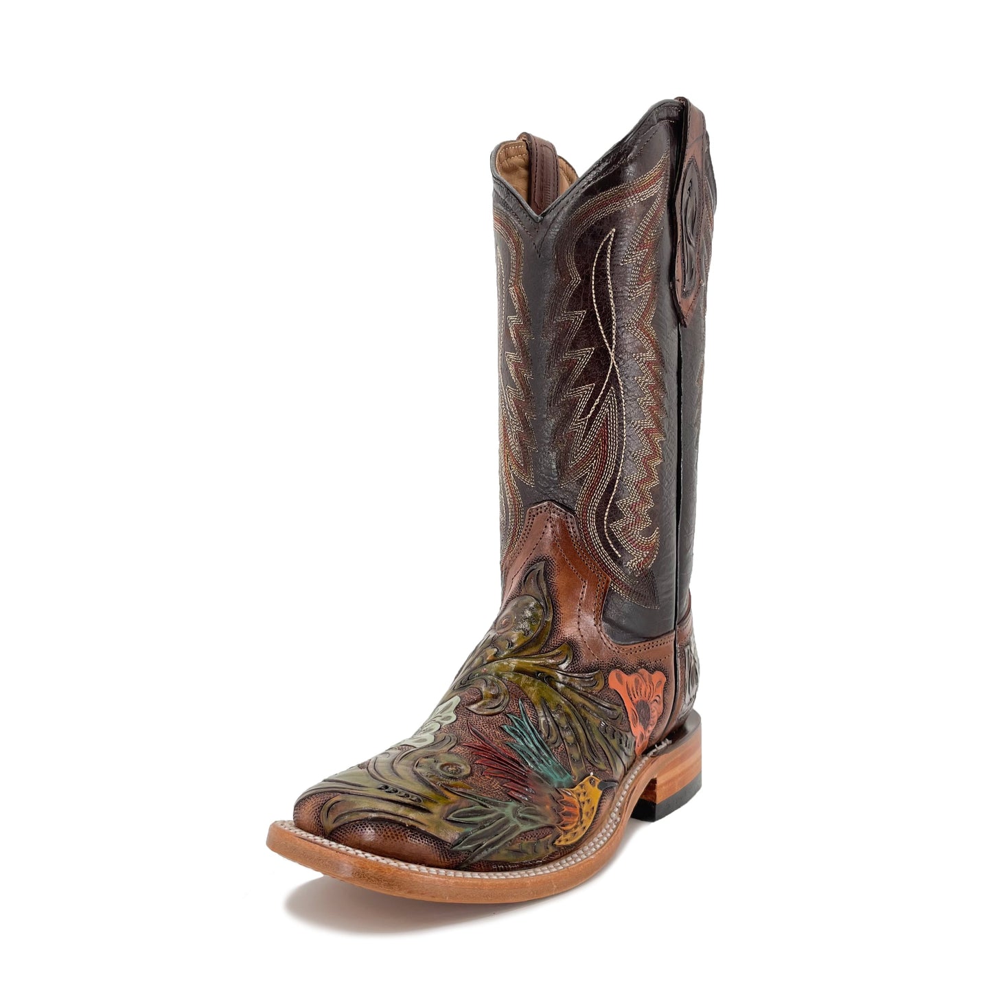 Women's Bulldog Hand Tooled Boots - Hummingbird