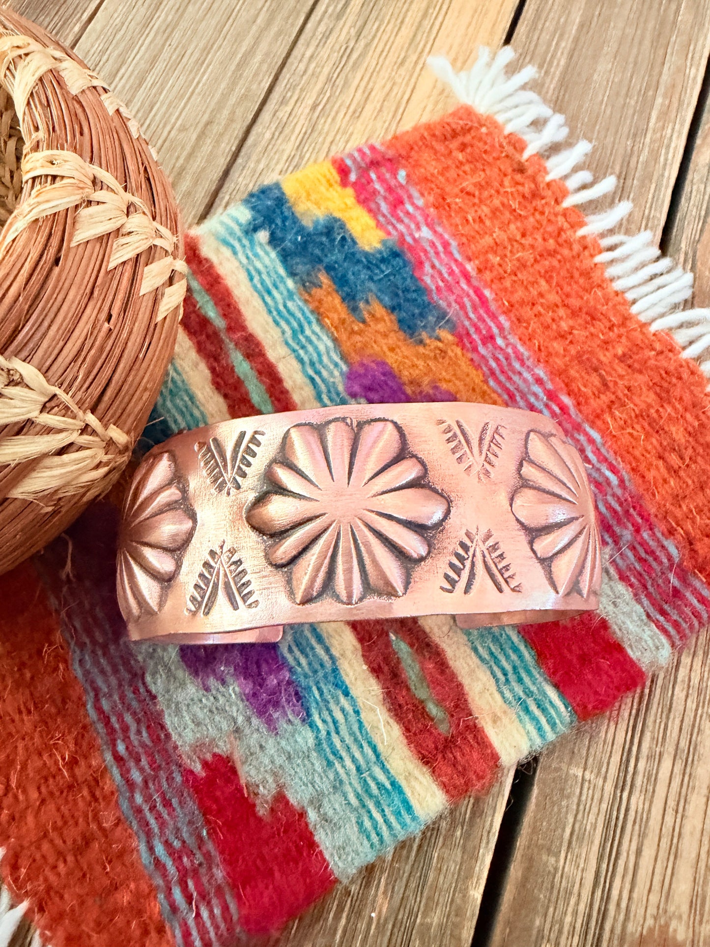 Handcrafted Copper Cuff Bracelet by Elvira Bill