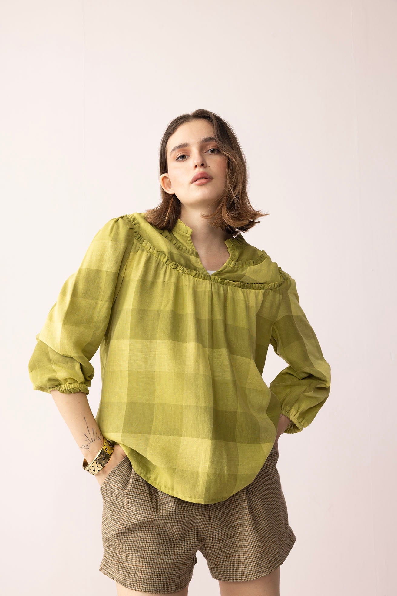 Sweet Auburn Dye Top in Green