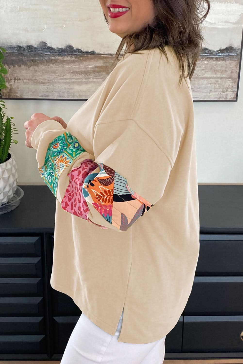 Love Salve: Plus Size Patchwork Sweatshirt