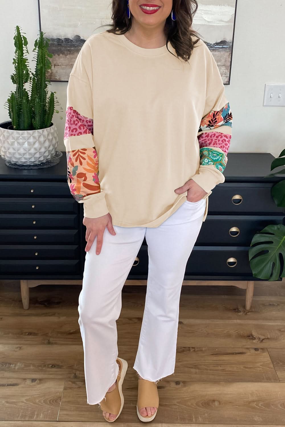 Love Salve: Plus Size Patchwork Sweatshirt