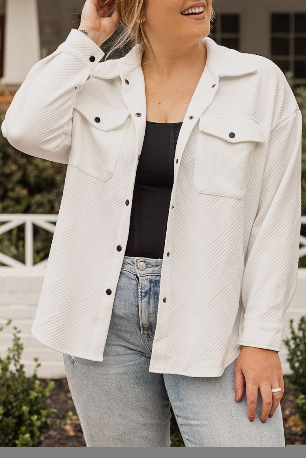 Love Salve: Plus Size Textured Jacket