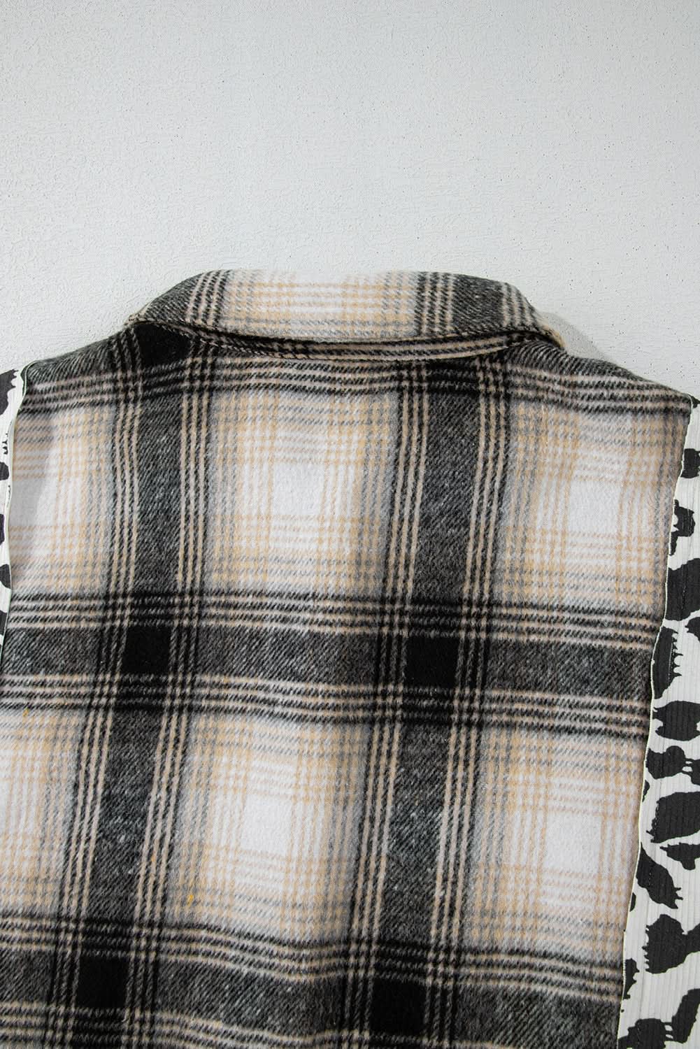 Black Plus Size Plaid Shacket