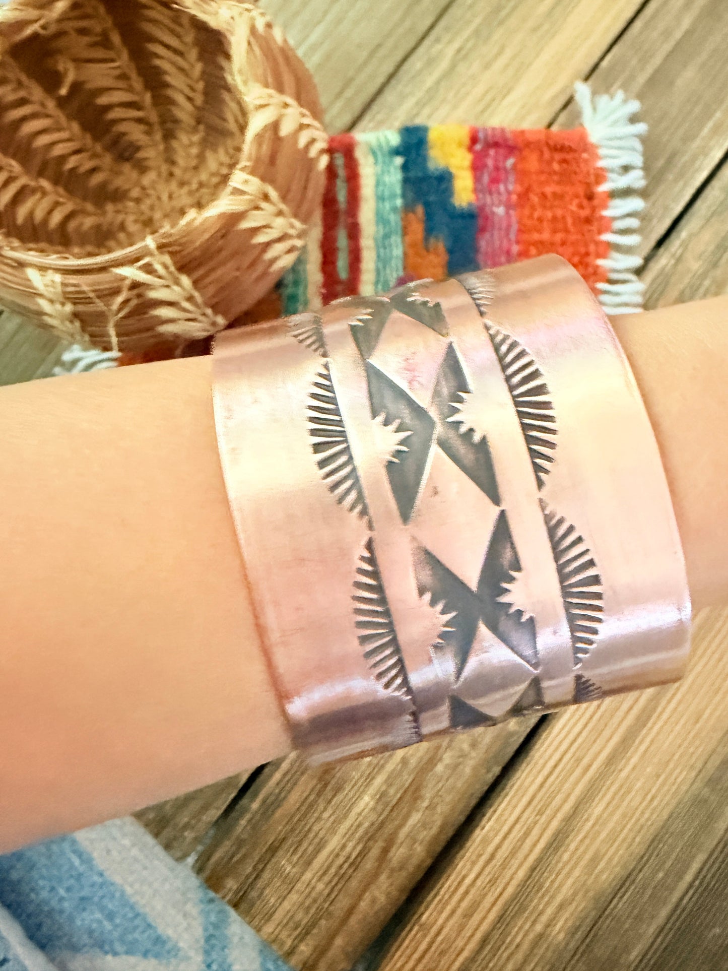 Handcrafted Copper Cuff Bracelet by Elvira Bill