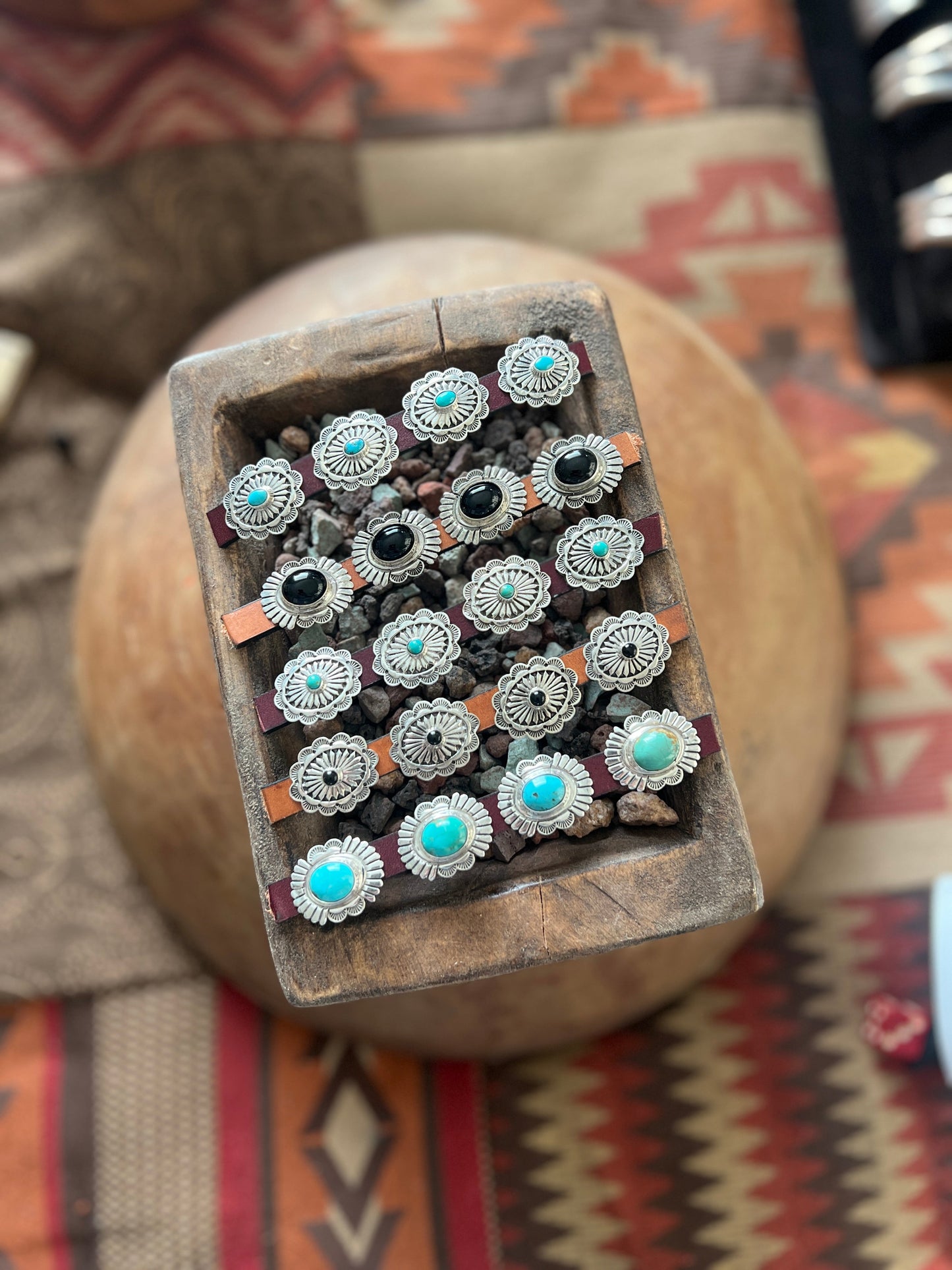 Sterling Silver and Onyx Traditional Style Concho Slide