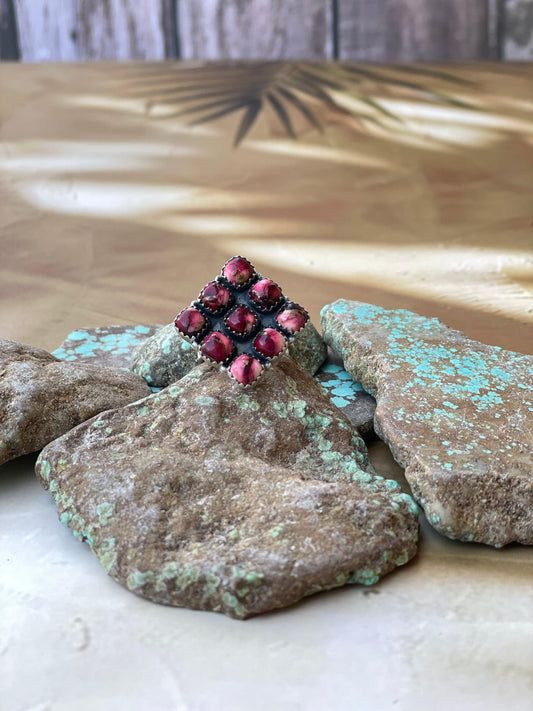 Beautiful Handmade Dahlia Rose And Sterling Silver Adjustable Ring