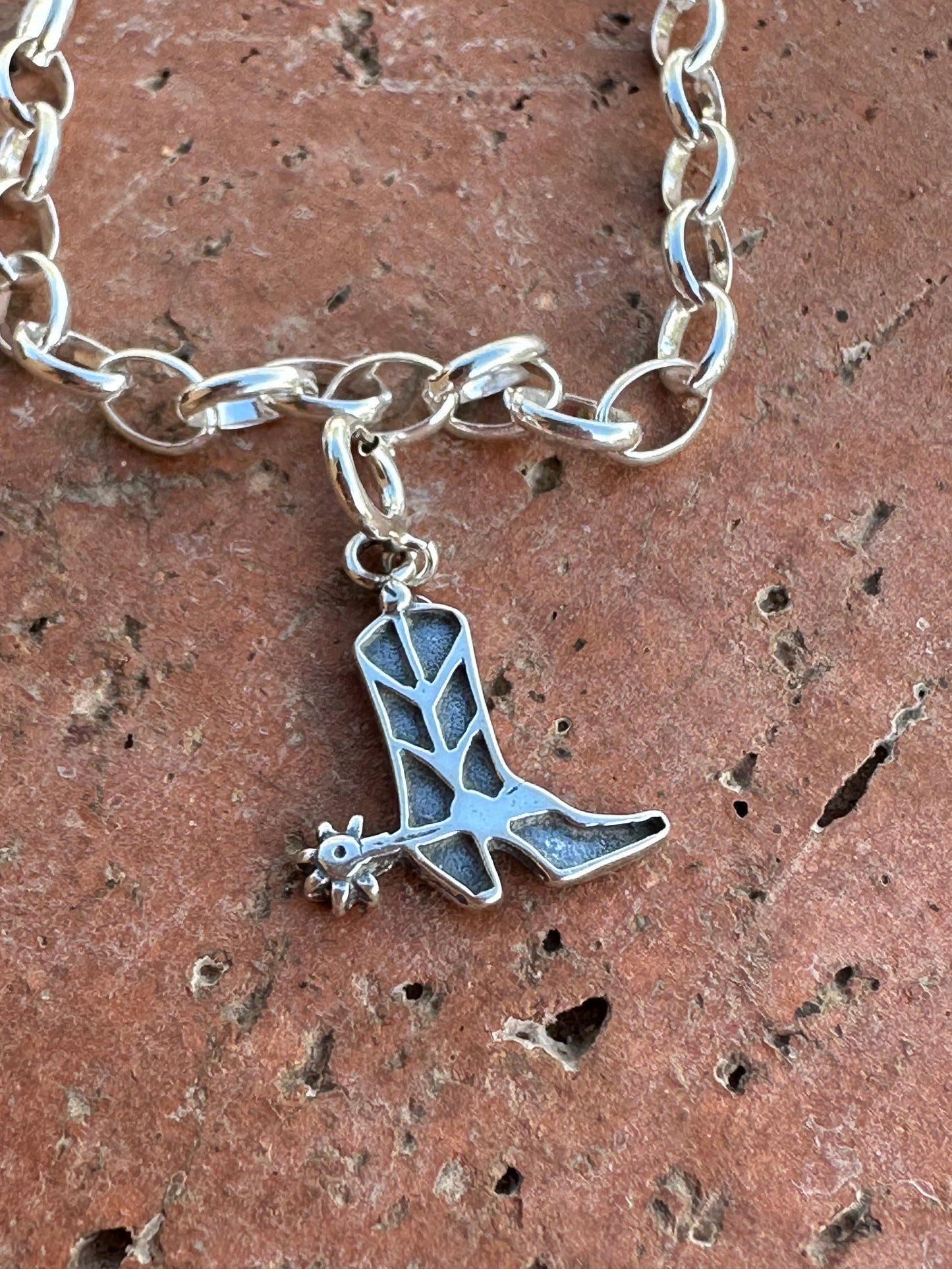 Handcrafted Sterling Silver Cowboy Boot Charm