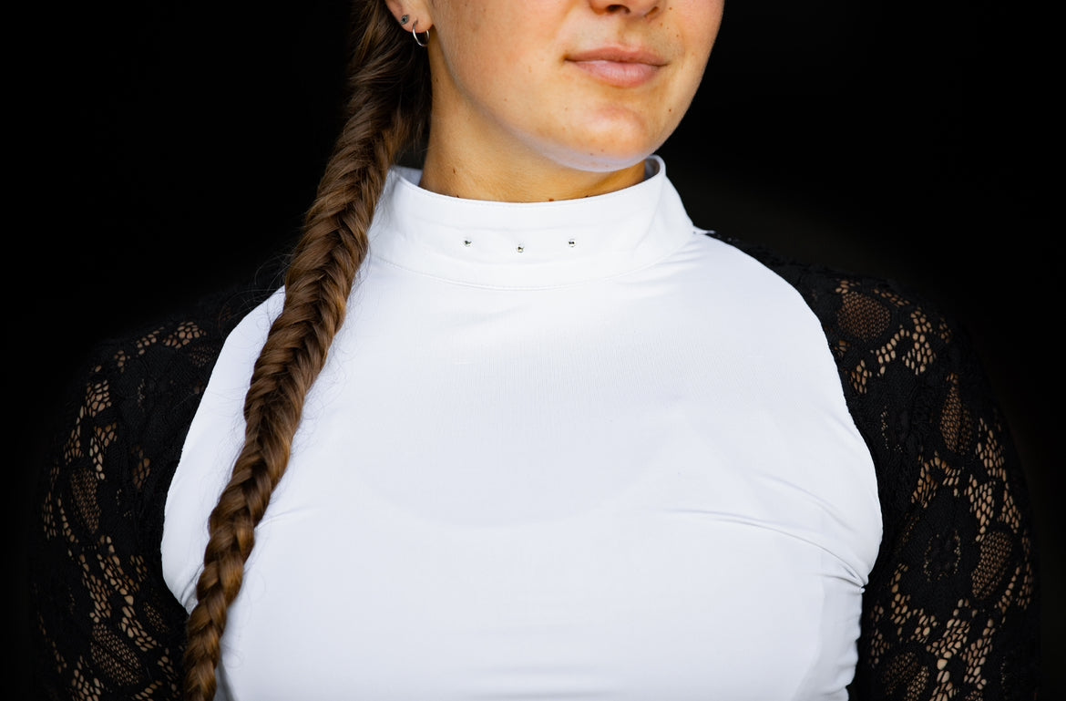 White/Black FULL lace Longsleeve