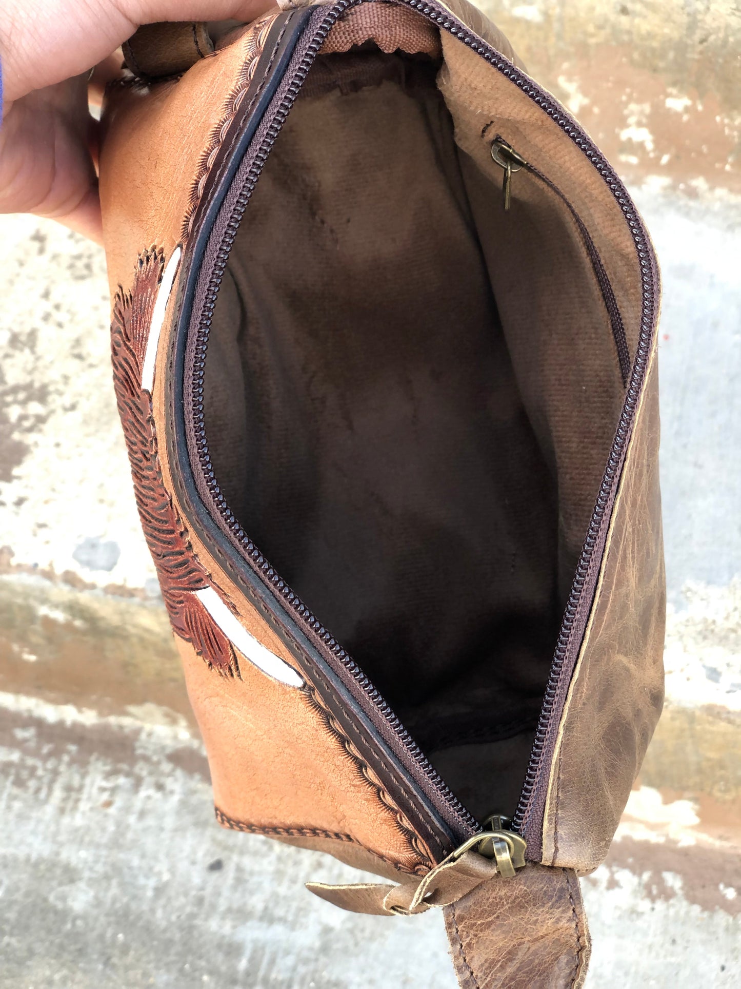 Highland Tooled & Leather Toiletry Bag