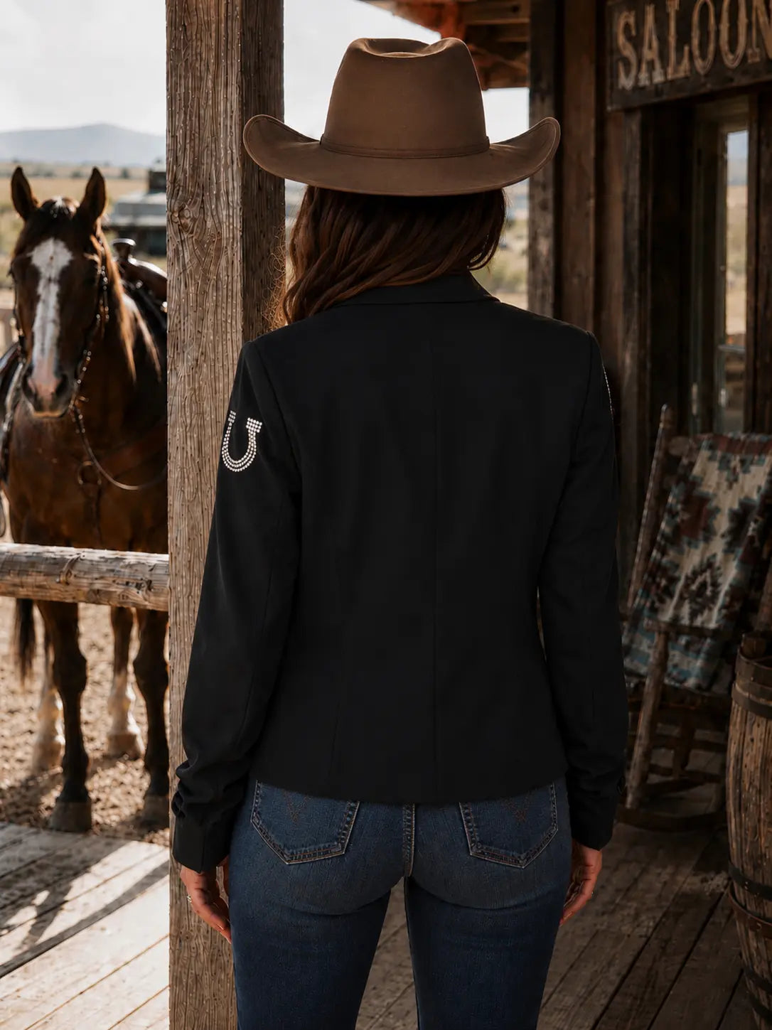 Rhinestone Horseshoes Blazer