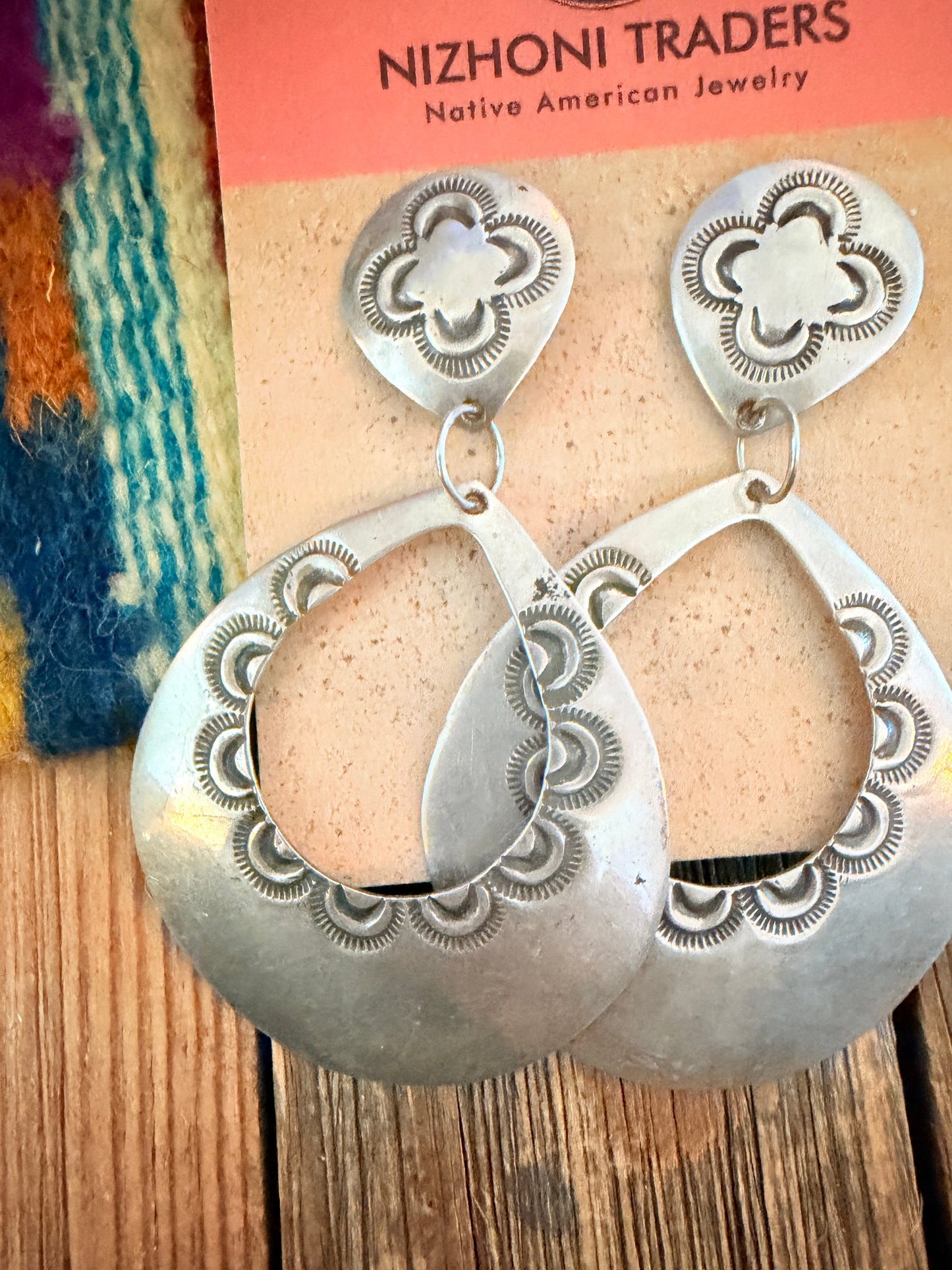 Handcrafted Old Pawn Sterling Silver Dangle Earrings