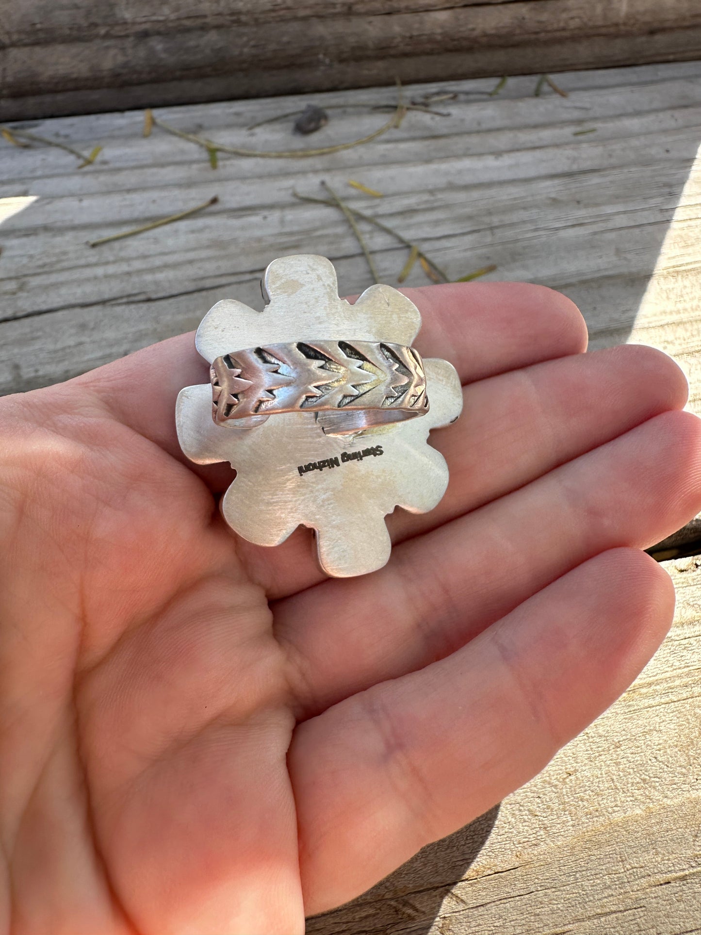 Beautiful Handmade Dahlia Rose, Pink Opal And Sterling Silver Adjustable Cluster Ring