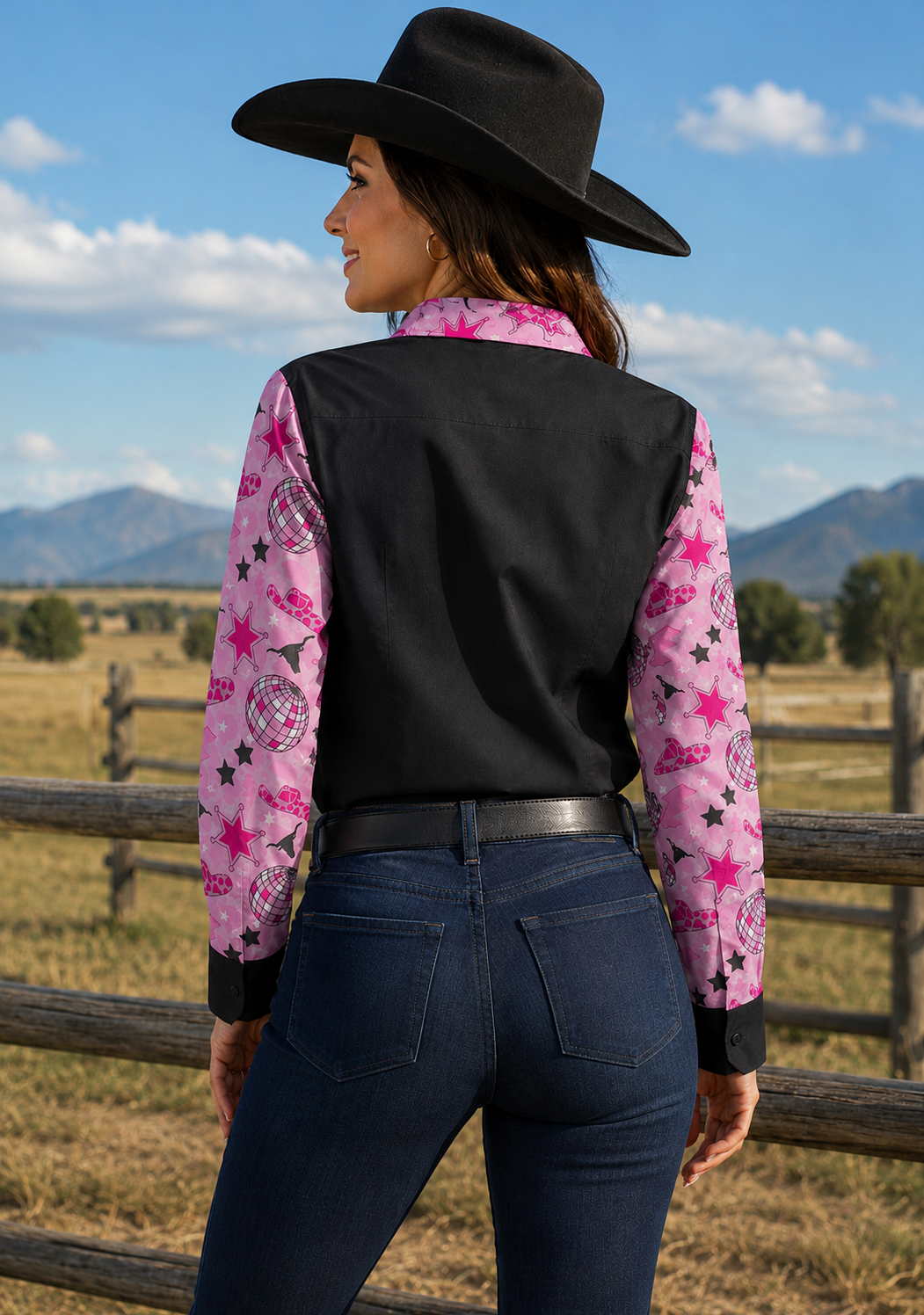 Disco Cowgirl Button Up Rodeo Shirt Blouse