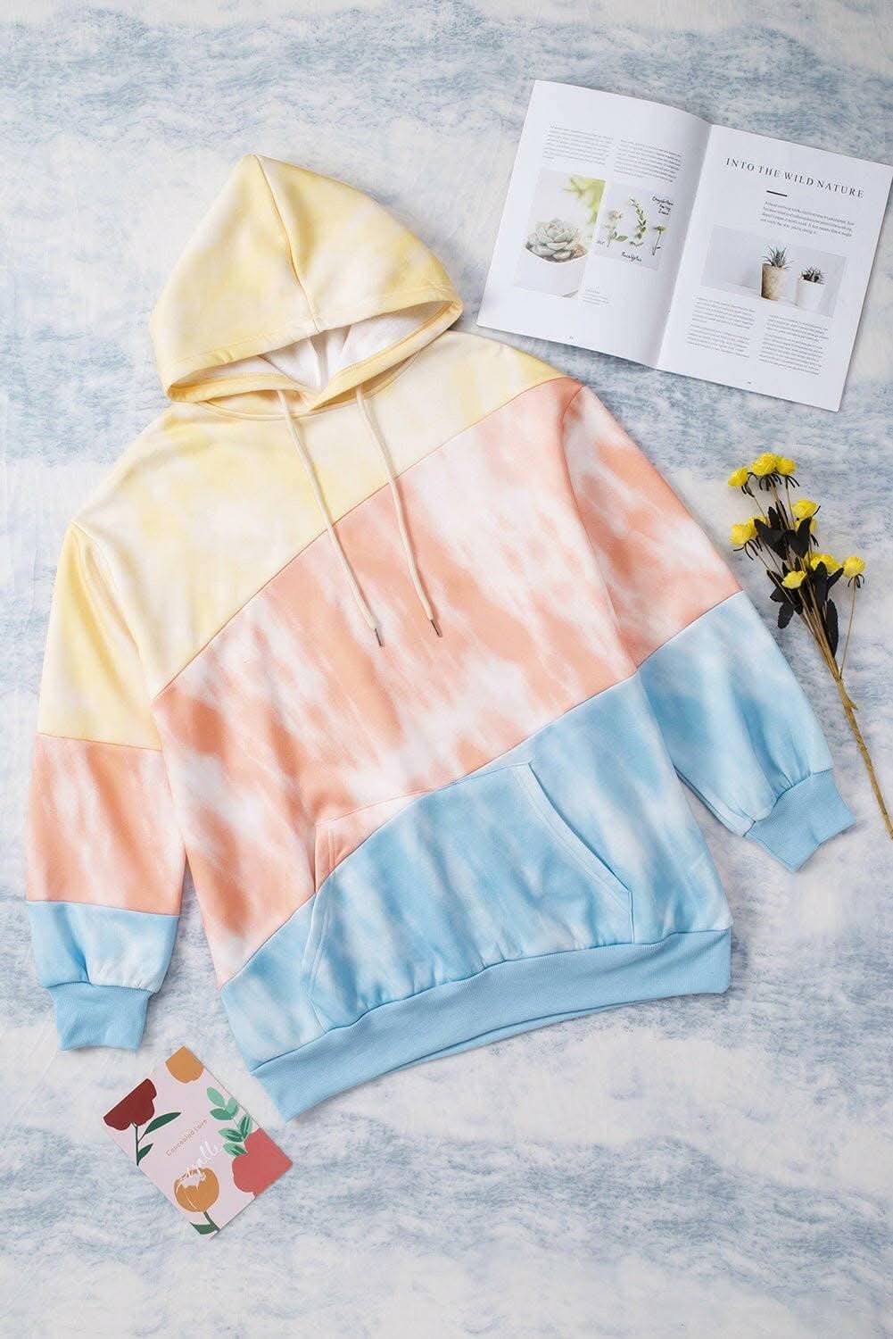 Color block plus size hoodie