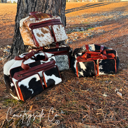 Saddlemen Carry All Cowhide Duffle Travel Bag