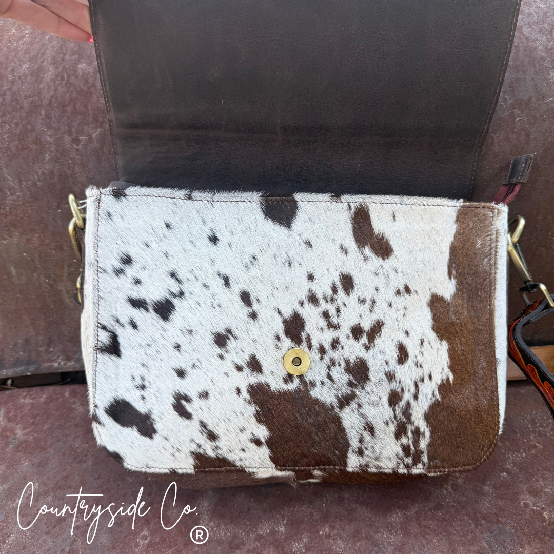 Rust & Reins Cowhide Tooled Leather Purse