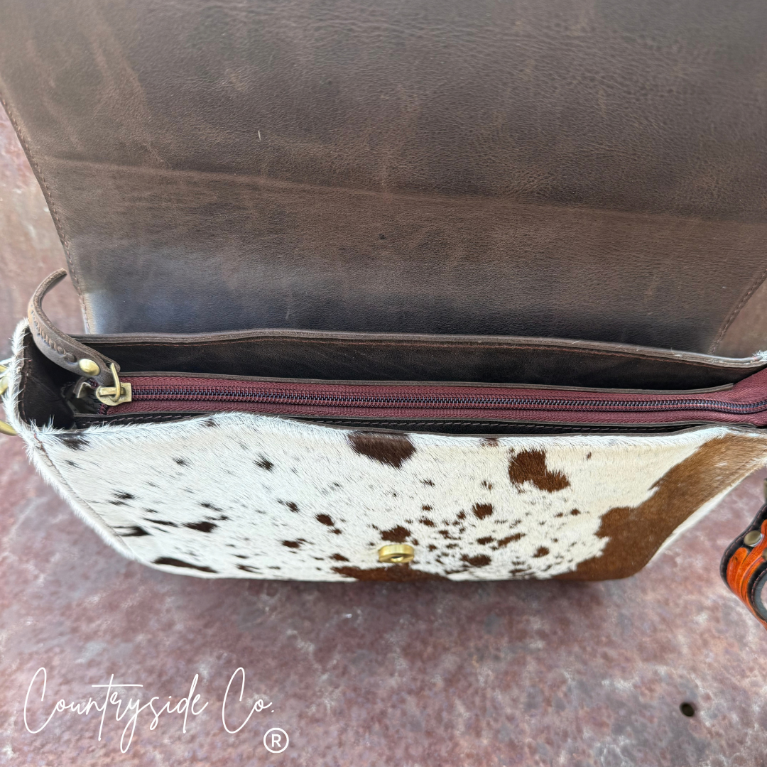 Rust & Reins Cowhide Tooled Leather Purse