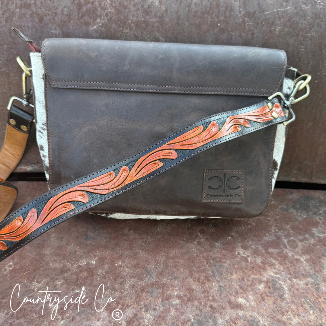 Rust & Reins Cowhide Tooled Leather Purse