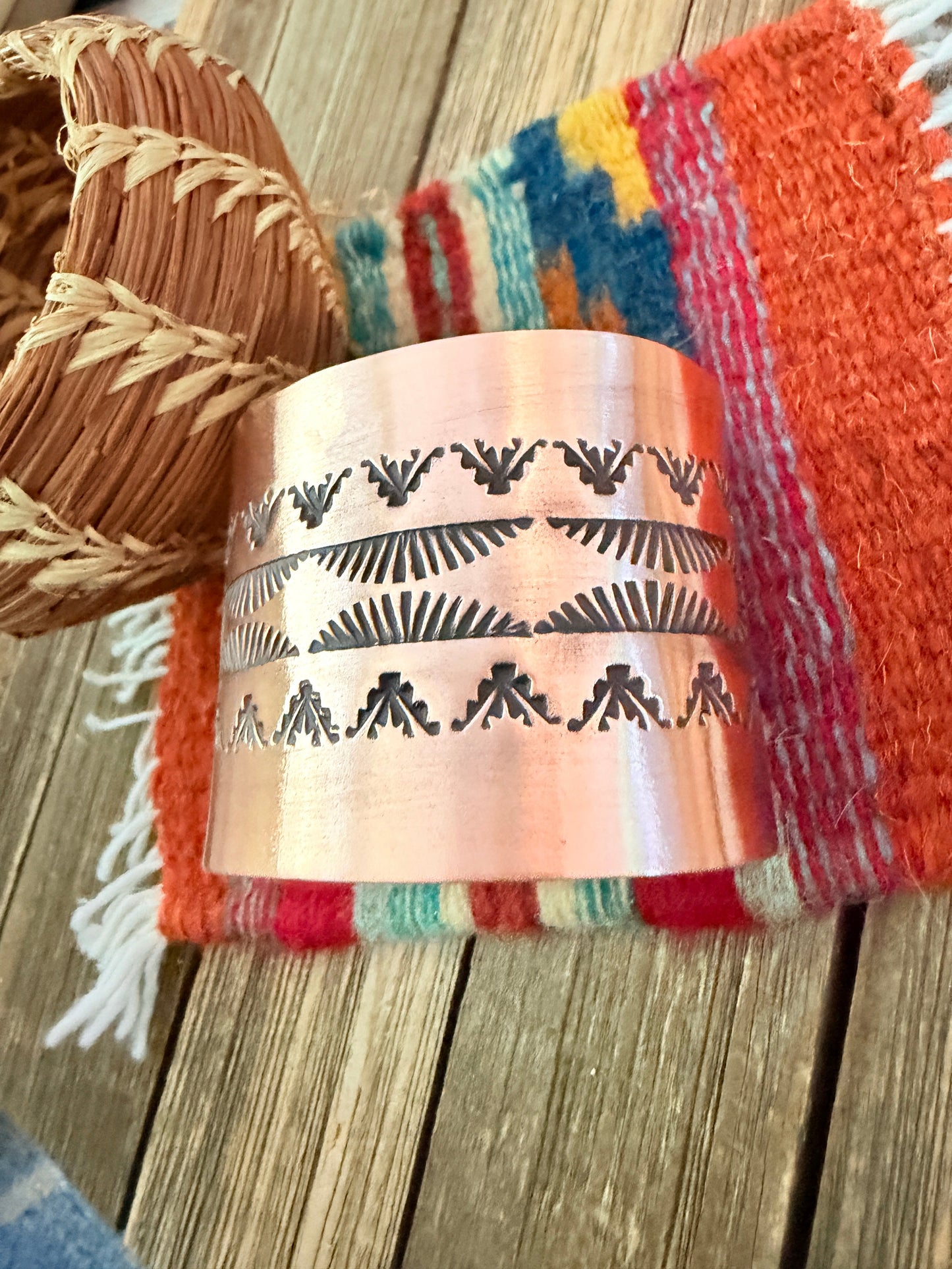 Handcrafted Copper Cuff Bracelet by Elvira Bill