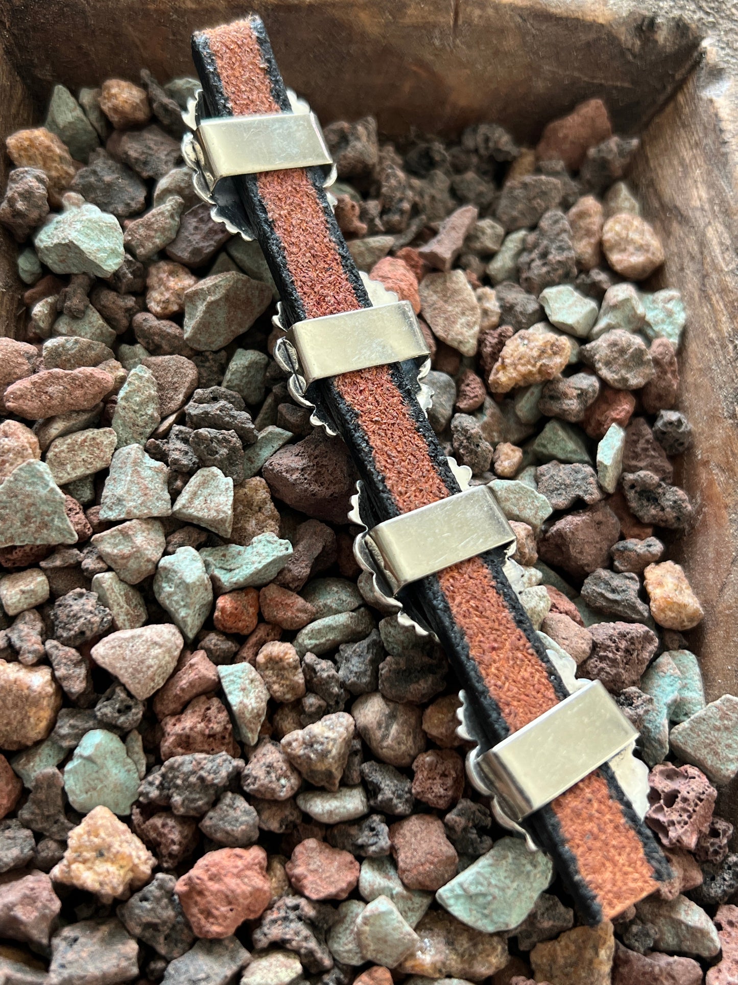 Sterling Silver and Oval Onyx Concho Slide