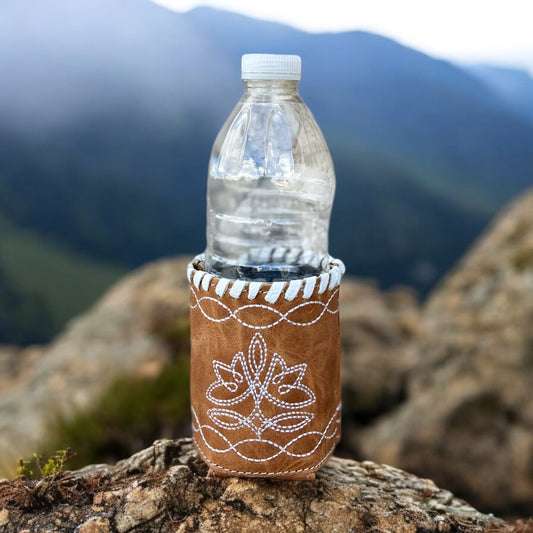 Tan BootStitch Koozie