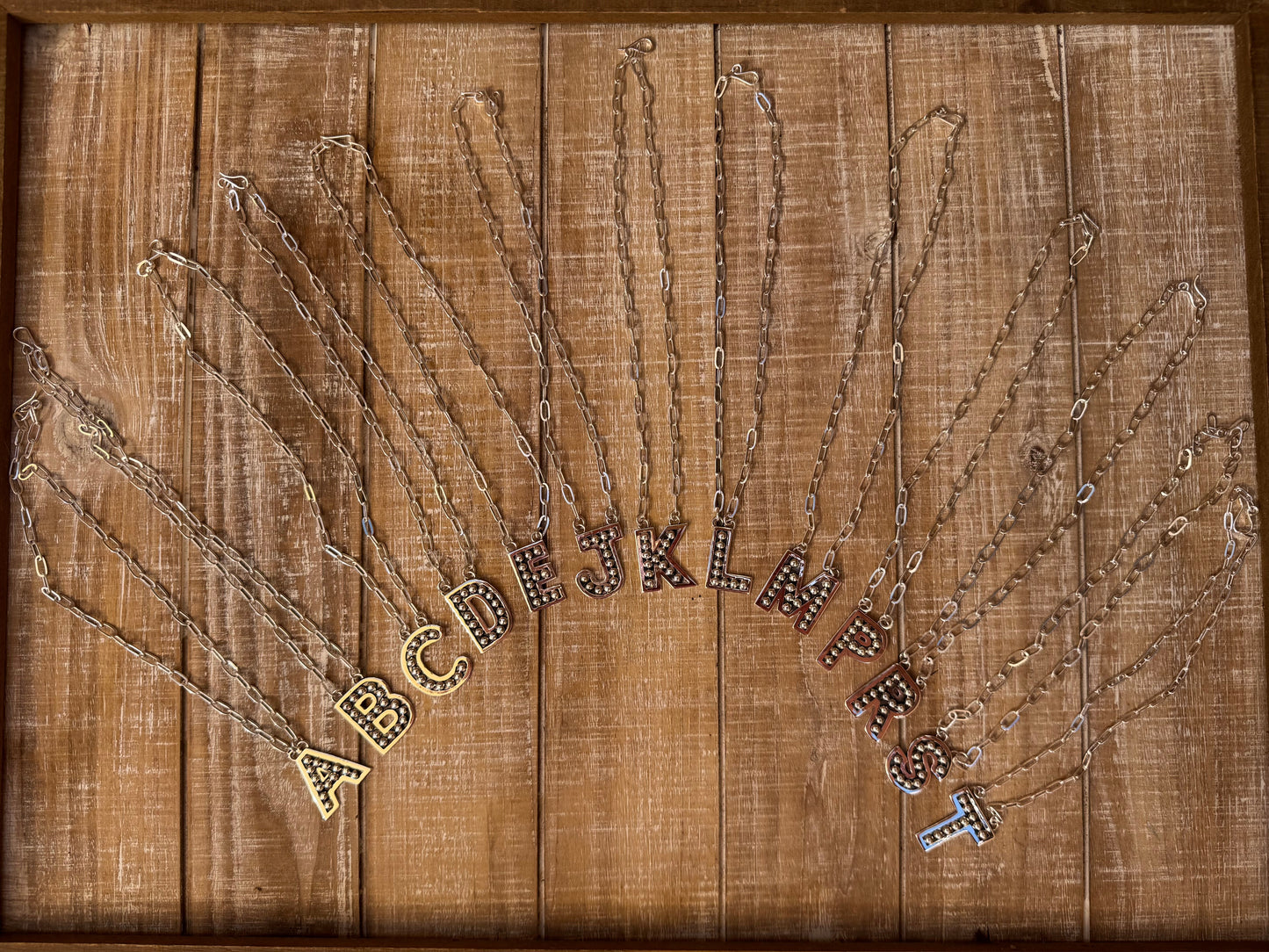Handmade Sterling Silver Paper Clip Ball Letter Necklace