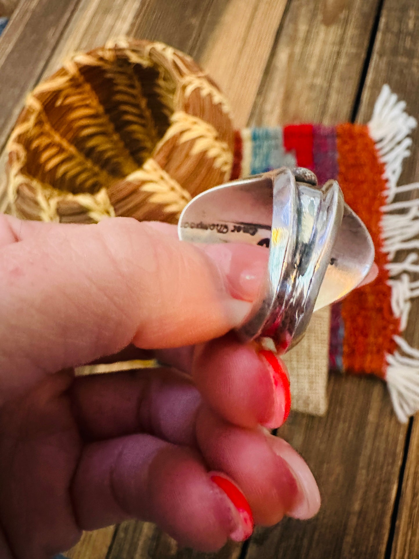 Handcrafted Multi Stone & Sterling Silver Ring Size 11 by Emer Thompson