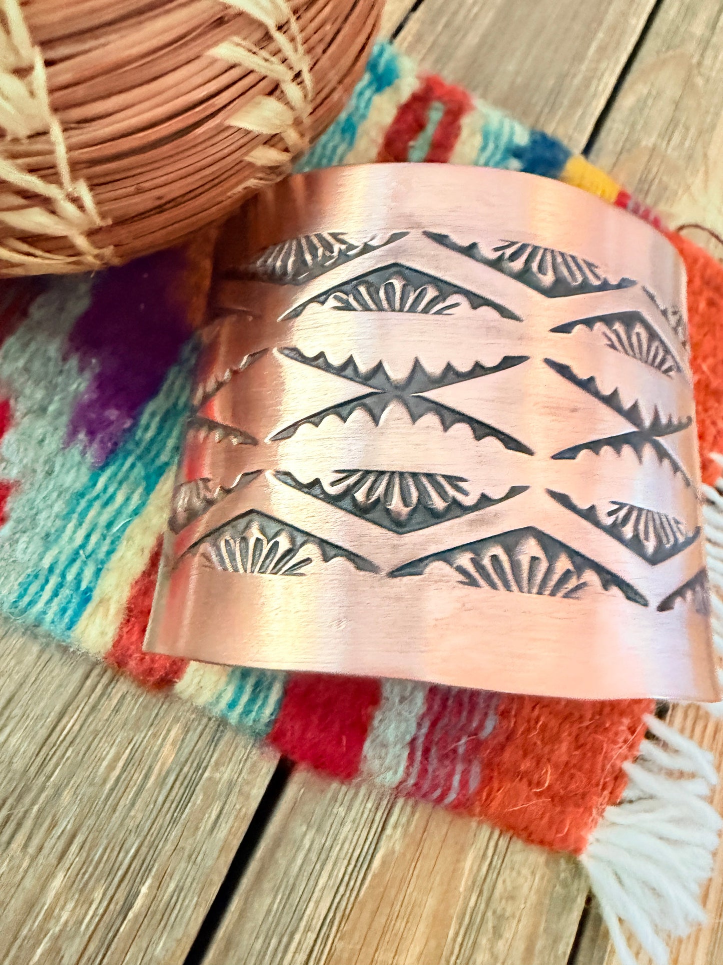 Handcrafted Copper Cuff Bracelet by Elvira Bill