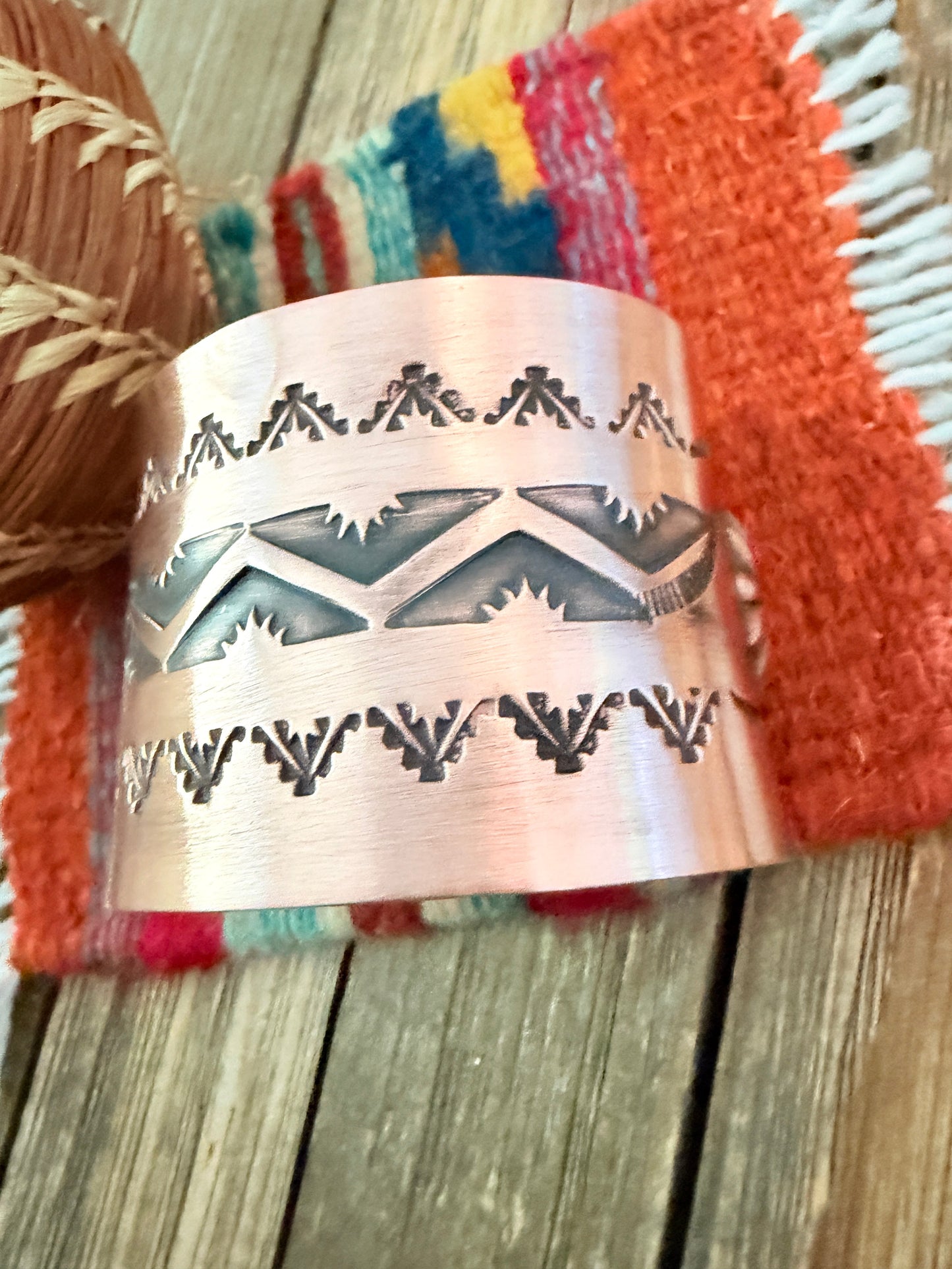 Handcrafted Copper Cuff Bracelet by Elvira Bill