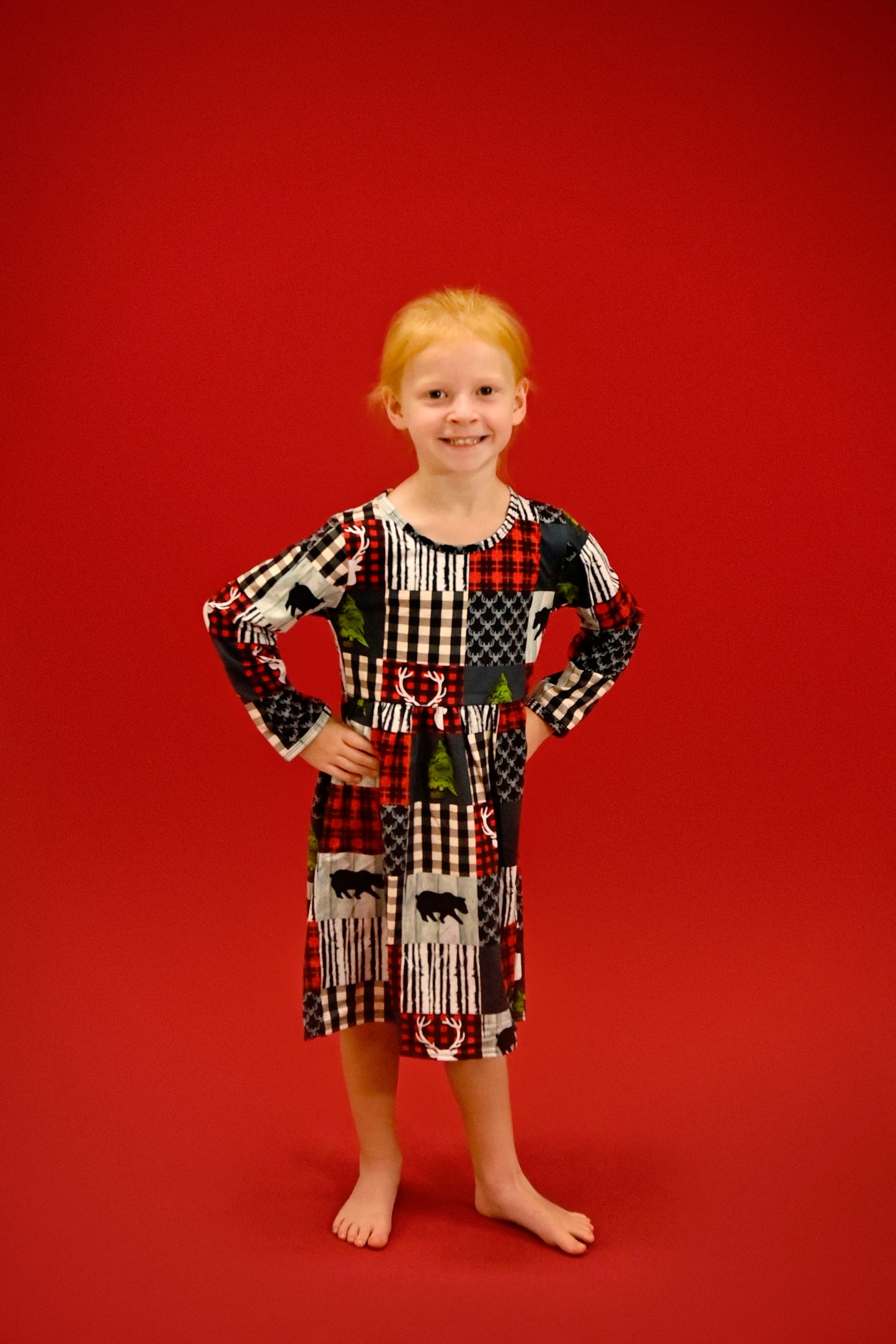 Wilderness Long Sleeve Milk Silk Dress