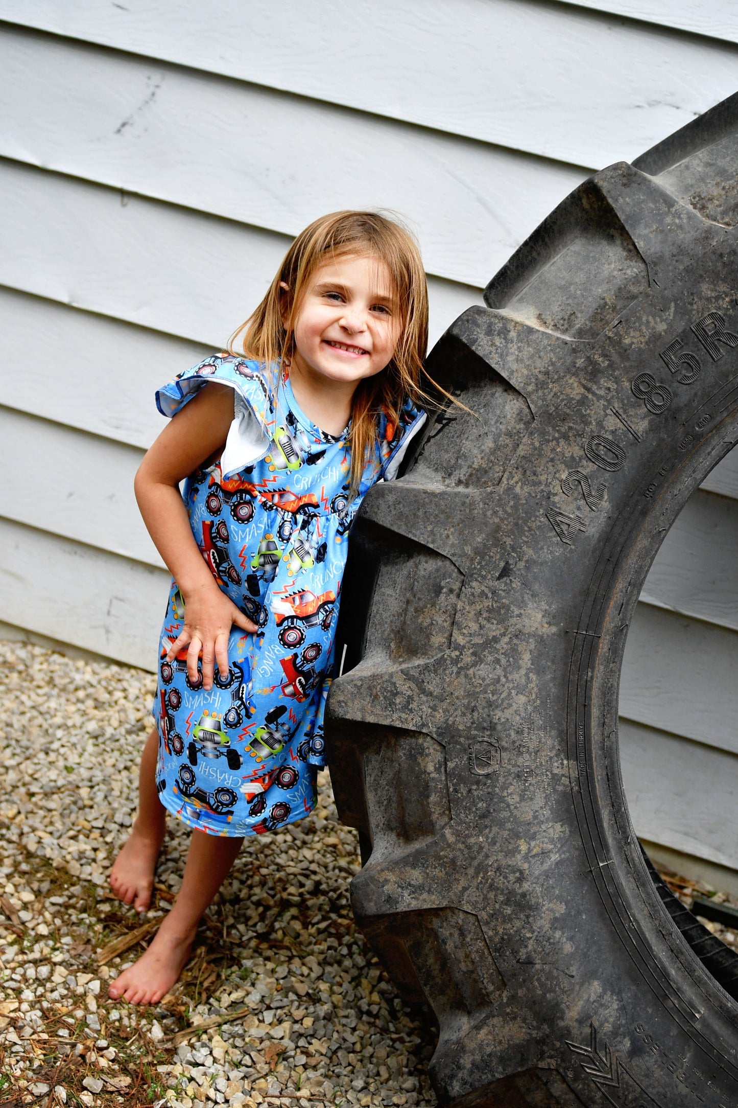 Monster Truck Milk Silk Flutter Dress