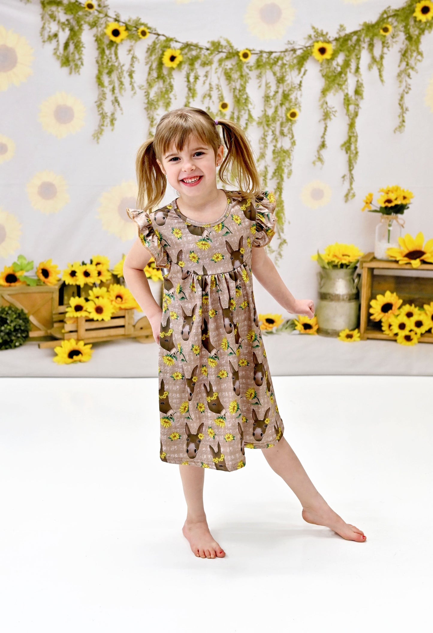 Donkey Milk Silk Flutter Dress