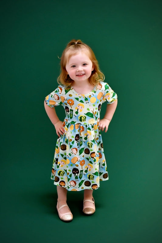 Girl Cookie Short Sleeve Milk Silk Dress