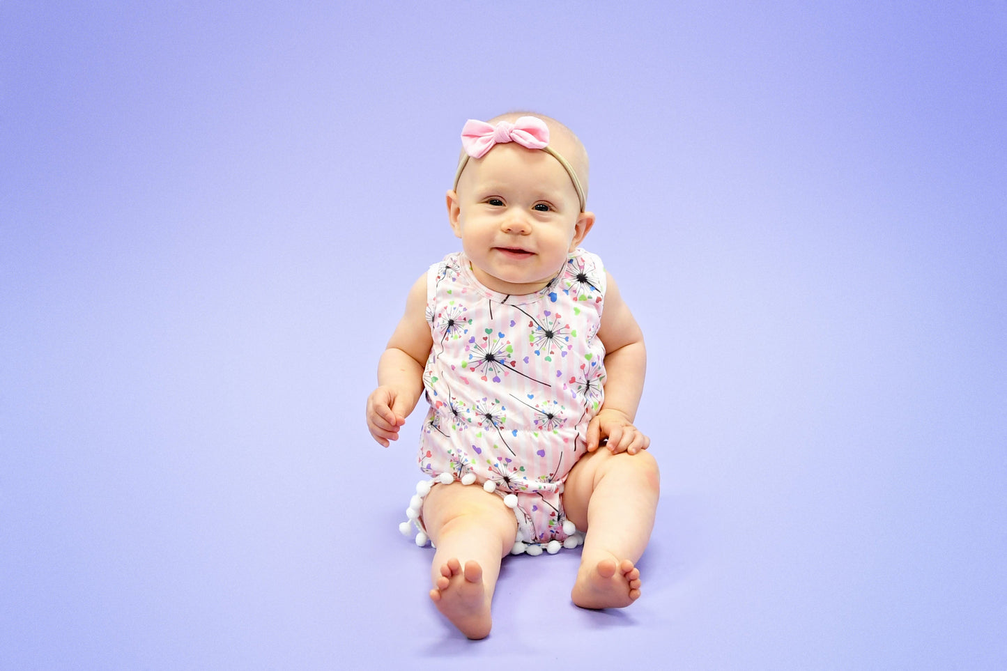 Dandelion Hearts Milk Silk Pom Pom Romper