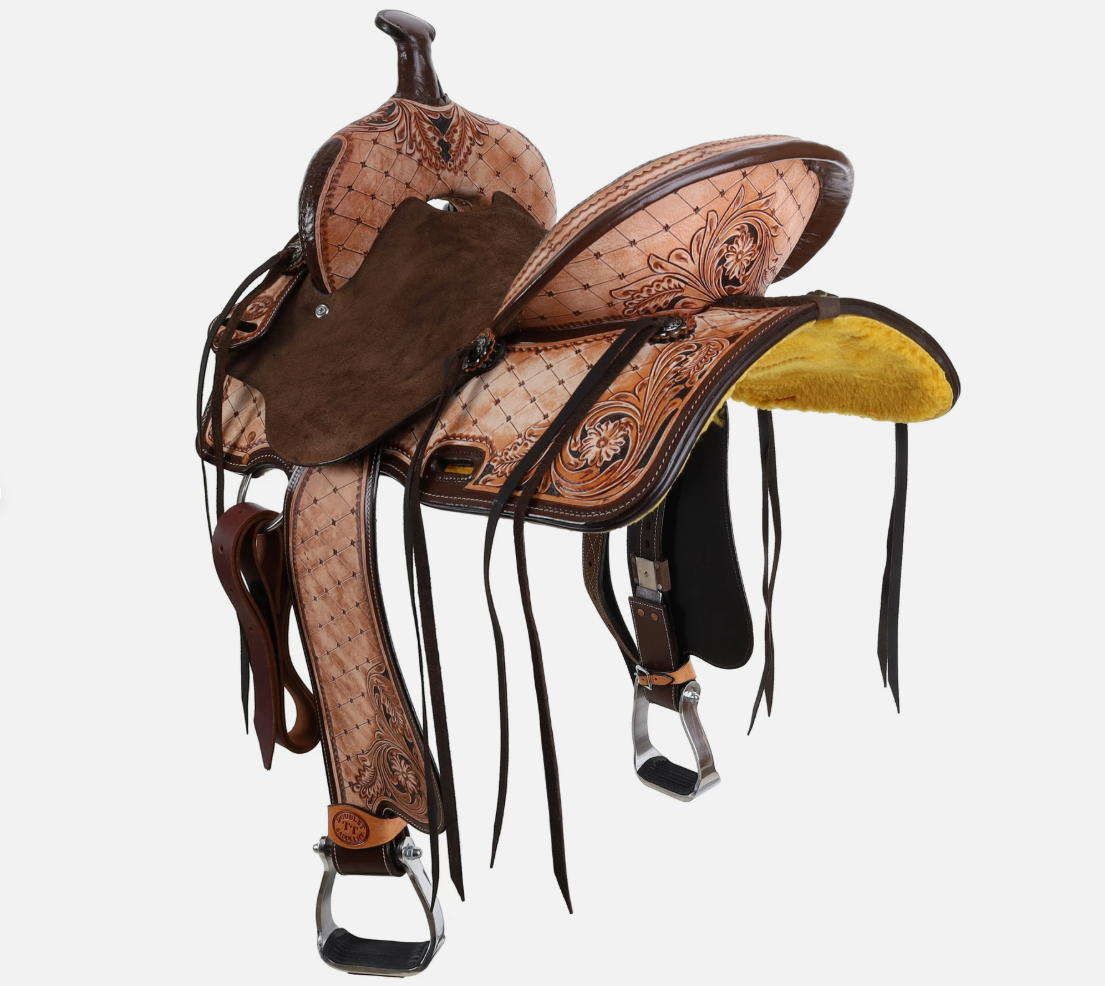 Double T Roughcut Diamond Barrel Style Saddle - 15"