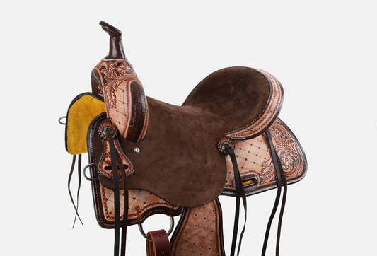Double T Roughcut Diamond Barrel Style Saddle - 15"